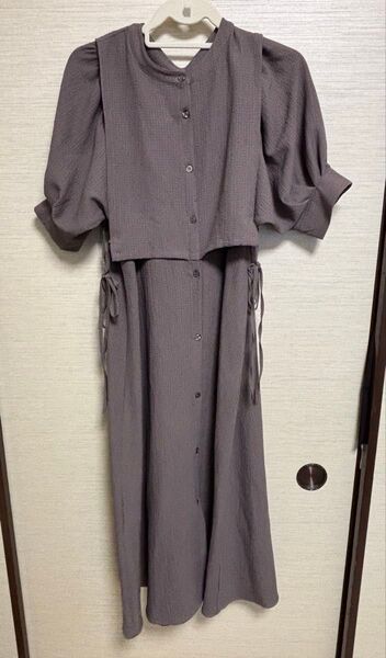 レイヤードワンピース ロングワンピース M