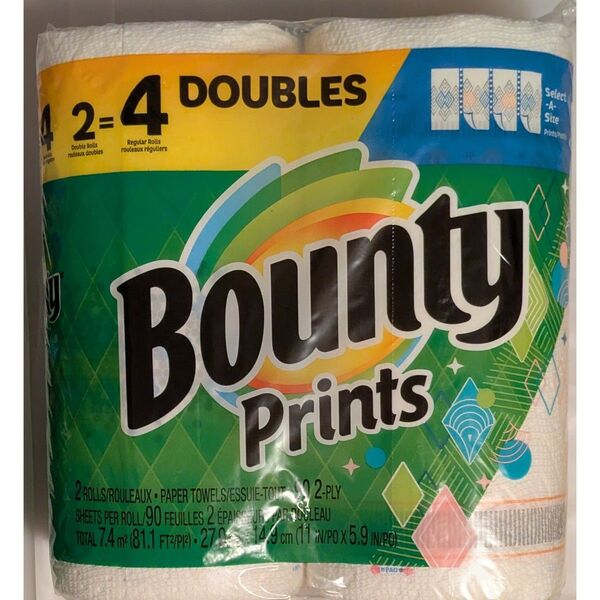 Bounty バウンティ ペーパータオル 2ロール キッチンペーパー プリント