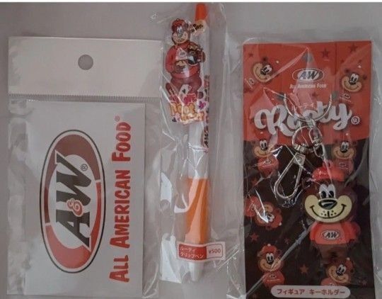 A&W沖縄 ルーティ フィギュアキーホルダー マスコットボールペン ステッカー エーアンドダブリュー