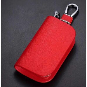 【送料無料、匿名配送】新品 各社対応 スマートキーケース キーカバー キーホルダー 赤 マイクロファイバーレザー