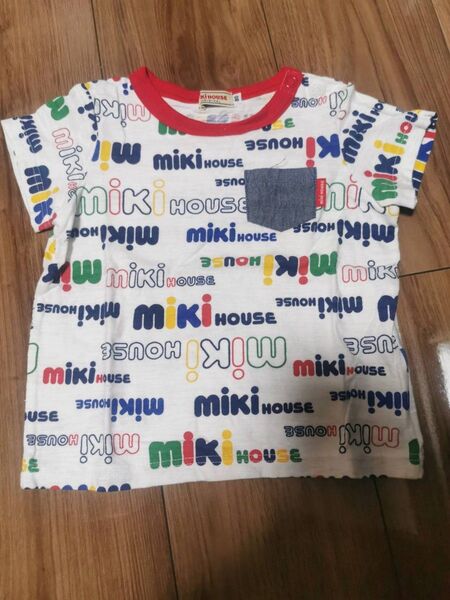 ミキハウス ロゴ総柄Tシャツ