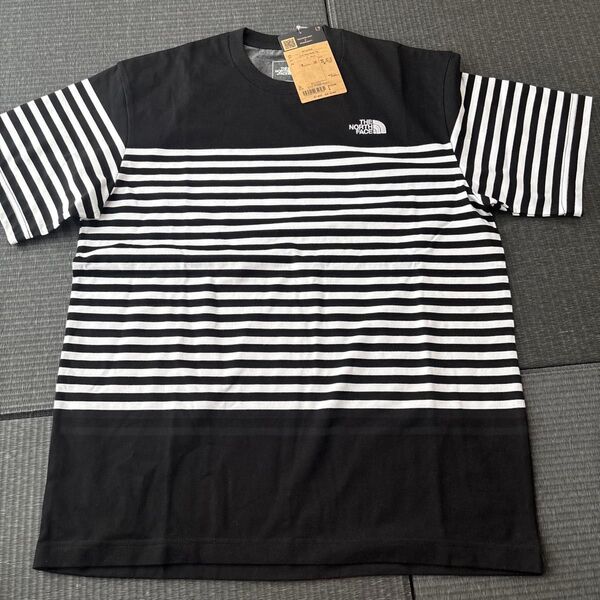 ザノースフェイス-ショートスリーブパネルボーダー半袖Tシャツ Mサイズ