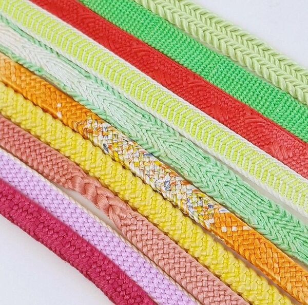 【1点物】着物 帯締め10点セット リメイク材料 ハンドメイド材料 和装小物 和服 中古 手組紐 レトロ 大正ロマン アンティーク