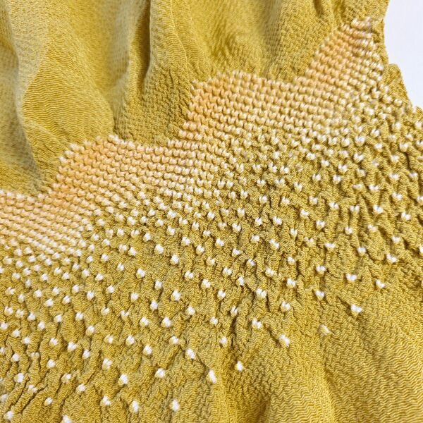 レア 着物 帯揚げ1枚 ちりめん 絞り ハンドメイド 和装小物 振袖 和服 着付け 訪問着ヴィンテージ ハンドメイド素材 中古