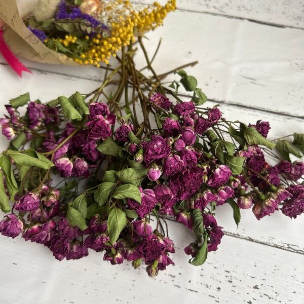 ミニ薔薇ドライフラワー 20本 スワッグ リース アレンジメントにいかがでしょう