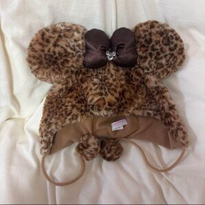 超美品!ミニーちゃん ファンキャップ ヒョウ柄 Disney 即日発送可能!!