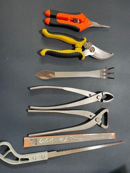 新品210㎜ ステンレス盆栽道具 コブ切 瘤切り 盆栽用 ぼんさいバサミ用品BONSAI TOOL 6個セット 剪定ばさみ
