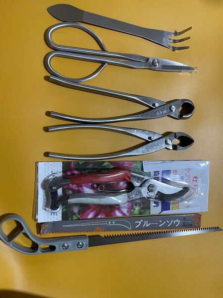 新品210㎜ 盆栽道具 コブ切 瘤切り 盆栽用 ぼんさいバサミ用品BONSAI TOOL 6個セット 剪定ばさみ 盆栽鋏