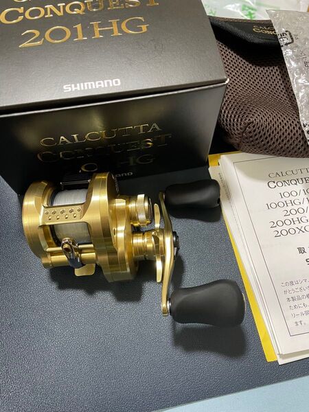 超美品シマノ SHIMANO 21カルカッタコンクエスト 201HG左ハンドル