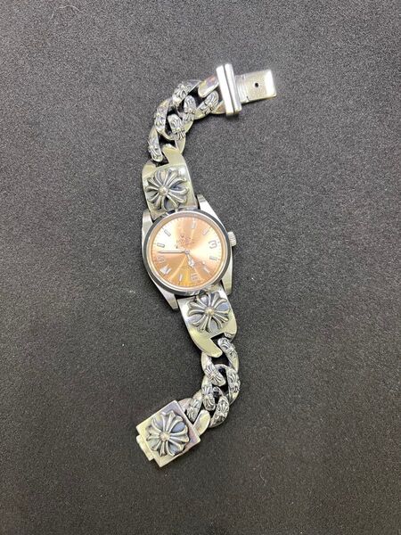 Watch 全花コマウォッチクロスベルト 925刻印 16.5CM SZQH1005 シルバー