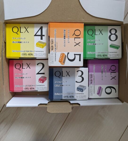 ニチフ 差込形電線コネクター クイックロック qlx2~8 各1箱
