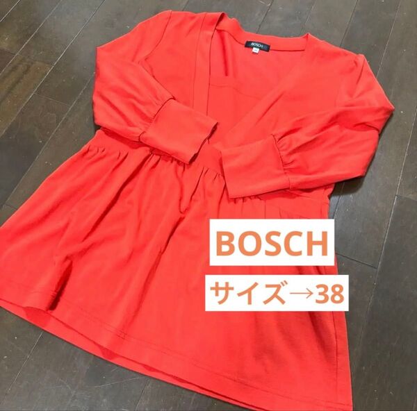 さらにお値下げ★BOSCHボッシュ★チュニック風七分袖カットソー★オレンジ系usedサイズ38★アナイアンタイトルイエナ