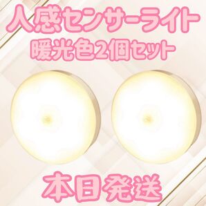 人感センサーライト 暖光色 2個セット 人感ライト センサーライト LEDライト LEDセンサーライト ライト センサー ライト