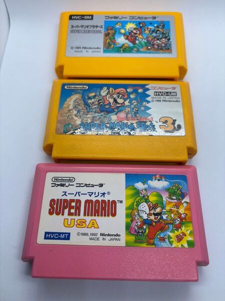 ファミコンソフト 3本セット 箱説なし スーパーマリオ &USA&3