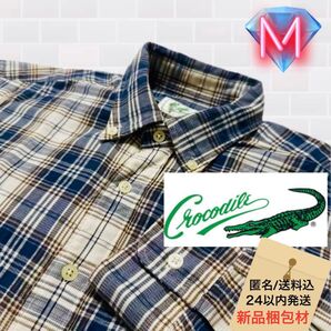 Crocodile ボタンダウン タータンチェック薄手シャツ
