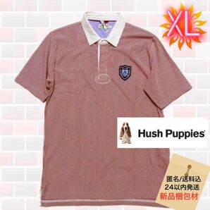 Hush Puppies 半袖 クレリックカラー プルオーバーやわらかシャツ