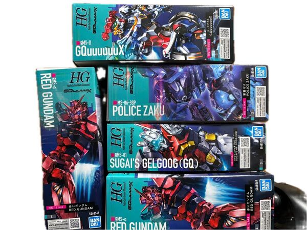 ガンプラ HG 機動戦士Gundam GQuuuuuuX ジークアクス 赤いガンダム 軍警ザク ゲルググ スガイ機 5個セット