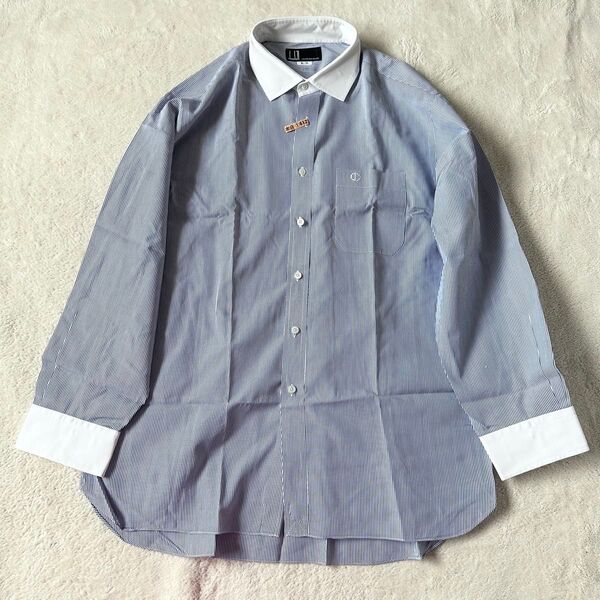 dunhill ダンヒル メンズ 長袖シャツ ワイシャツ 洗える ストライプ