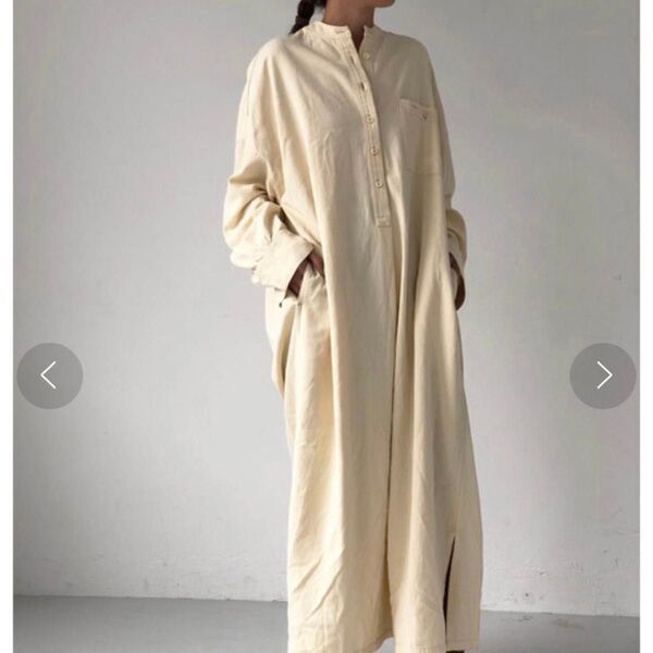 美品■TODAYFUL トゥデイフル コットンツイルシャツドレス 36 ロング ロングワンピース コットン 長袖ワンピース 通年
