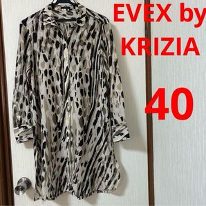 EVEX by KRIZIA 三陽商会 ロングシャツ シャツワンピース 羽織り シアートップス 40