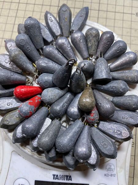 285【中古品】六角オモリ ナス型オモリ 吊鐘オモリ オモリ 5号 51個