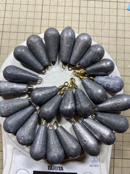 289【中古品】ナス型オモリ 10号 25個