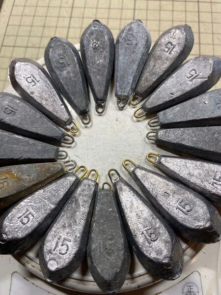 292【中古品】六角オモリ 15号 17個