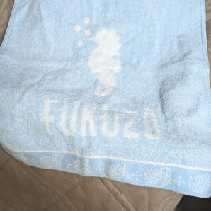 平成レトロ FUKUZO タオルハンカチ 水色 タツノオトシゴ