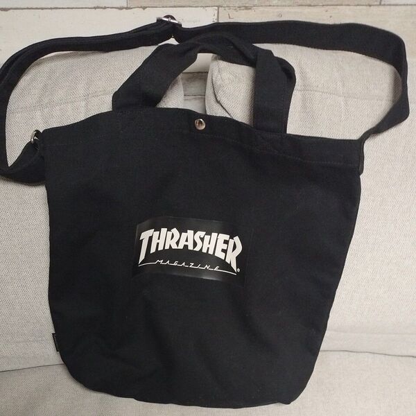 THRASHER 2Way ロゴプリント トートバッグ キャンバス地 スラッシャー