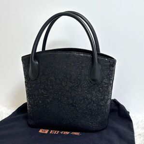 印傳屋 INDEN-YA ハンドバッグ トートバッグ 鹿革 花草模様