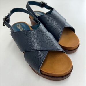 太クロスサンダル M 厚底サンダル ネイビー