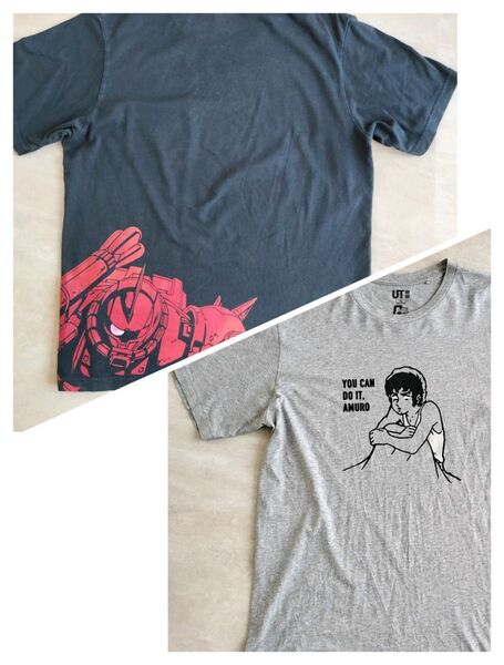 【XL・2枚セット】 UNIQLO / ユニクロ UT 機動戦士ガンダム 赤ザク & アムロ Tシャツ カットソー