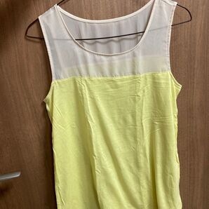 UNIQLO ノースリーブ シースルートップス イエロー