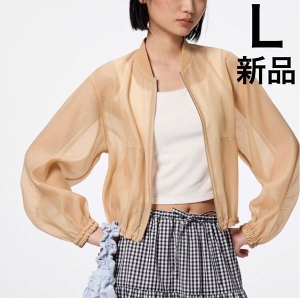 《新品》L☆シアーブルゾン ベージュ ジーユー GU