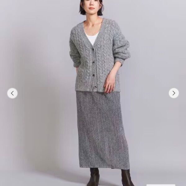 BEAUTY&YOUTH UNITED ARROWS ラメ プリーツ ロングタイトスカート