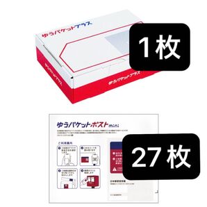 ラバーゴム1個 & ゆうパケットプラス 専用箱 1枚 & ゆうパケットポスト 専用封筒 27枚