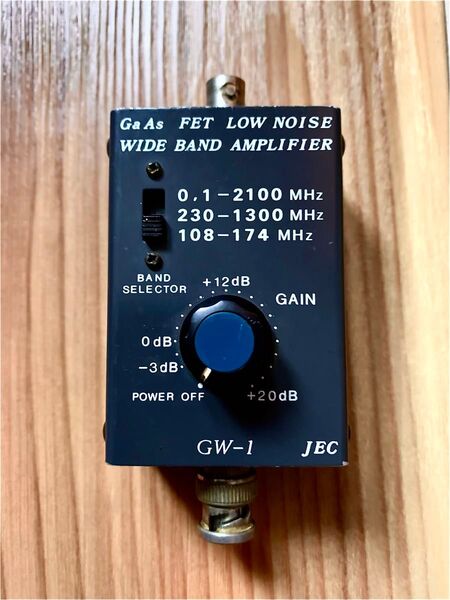 JEC GW-1 広帯域 受信 プリアンプ 0.1~2100MHz 高感度 GaAsFET エアバンド 航空無線 1200MHz