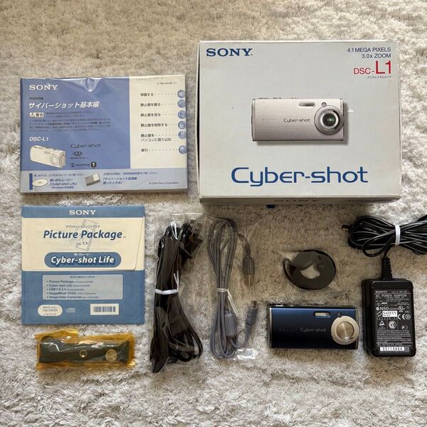 美品【動作確認済】SONY ソニー Cyber-Shot サイバーショット DSC-L1 レトロコンデジ ネイビー デジタルカメラ