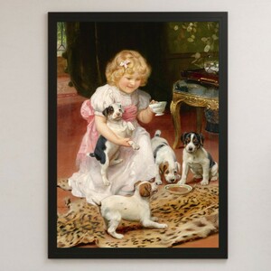 Art hand Auction Arthur Elsley Too Hot Painting Art Glossy Poster A3 Bar Cafe Vintage Classic Interior Puppy Pet Cute, Housing, interior, others