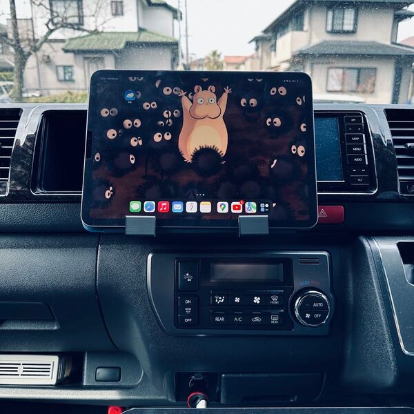 ハイエース 純正ドリンクホルダー用 iPadホルダー フック 3dプリンター ナビ カーナビ ホルダー ゴミ袋 ホルダー