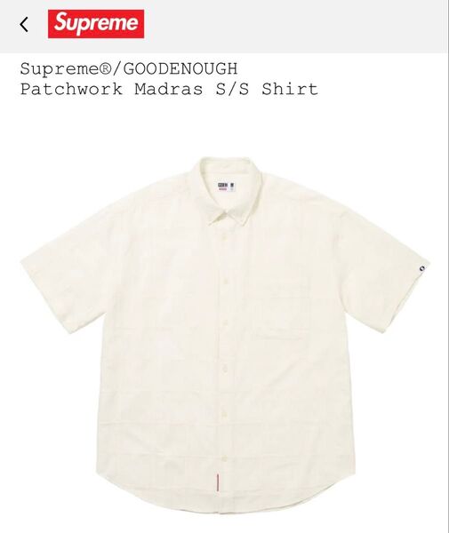 Supreme/GOODENOUGH Patchwork Madras S/S Shirt Lサイズ