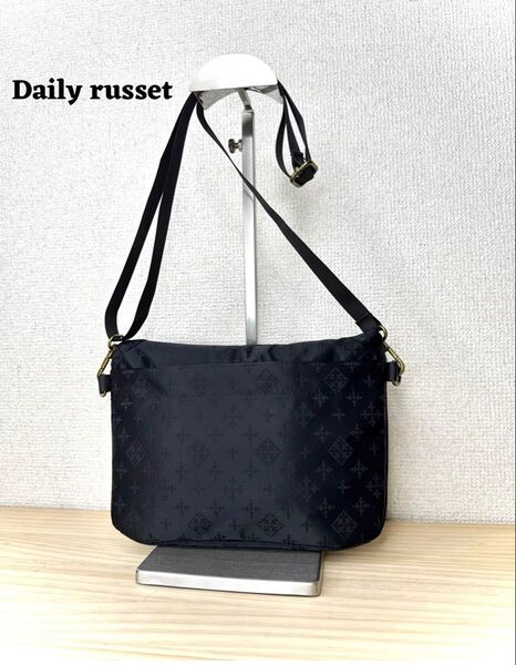 超美品★ Daily russet デイリーラシット サコッシュ ショルダーバッグ 斜めがけ ミニバッグ サブバッグ ブラック 黒
