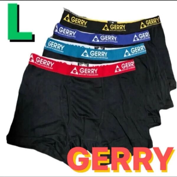 L●4枚★GERRY/ジェリー★メンズ前開きボクサーブリーフ/ボクサーパンツ★黒/ブラック