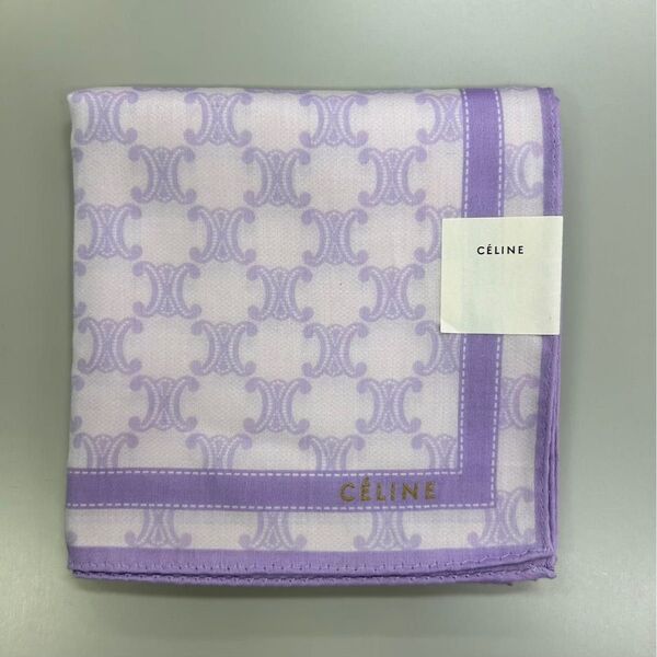 新品 セリーヌ CELINE 大判ハンカチ マカダムへトリオンフ パープル