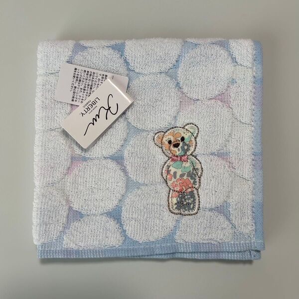 新品 カワベ Kw MADE WITH LIBERTY. FABRIC タオルハンカチ ハンドタオル リバティ 片面ガーゼ くま