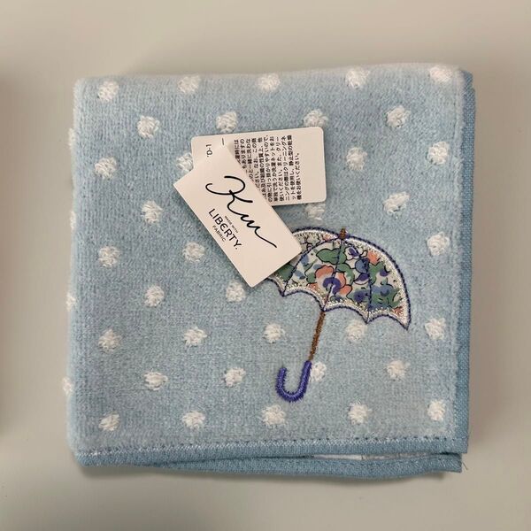 新品 カワベ Kw MADE WITH LIBERTY. FABRIC タオルハンカチ ハンドタオル リバティ 傘 雨 ドット