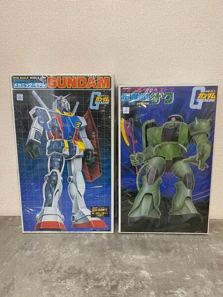 メカニックモデル ガンダム 1/72スケール 量産型ザク1/60スケール セット