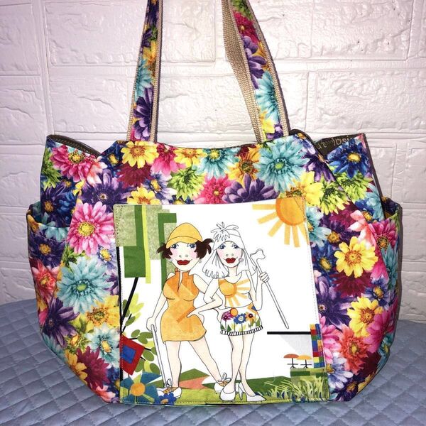 チューリップバッグ ロラライハリス ハンドメイド 鮮やか花柄