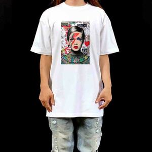 新品 大きい オーバー サイズ XXL 3XL 4XL 5XL 対応 TWIGGY ツイッギー デヴィッドボウイ 稲妻 ペイント ビッグ Tシャツ ロンT パーカー 可