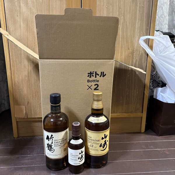 (早い者勝ち)ウイスキー3本セット!山崎12年700ml 竹鶴ピュアモルト700ml 山崎180ml ※説明欄に注意あり